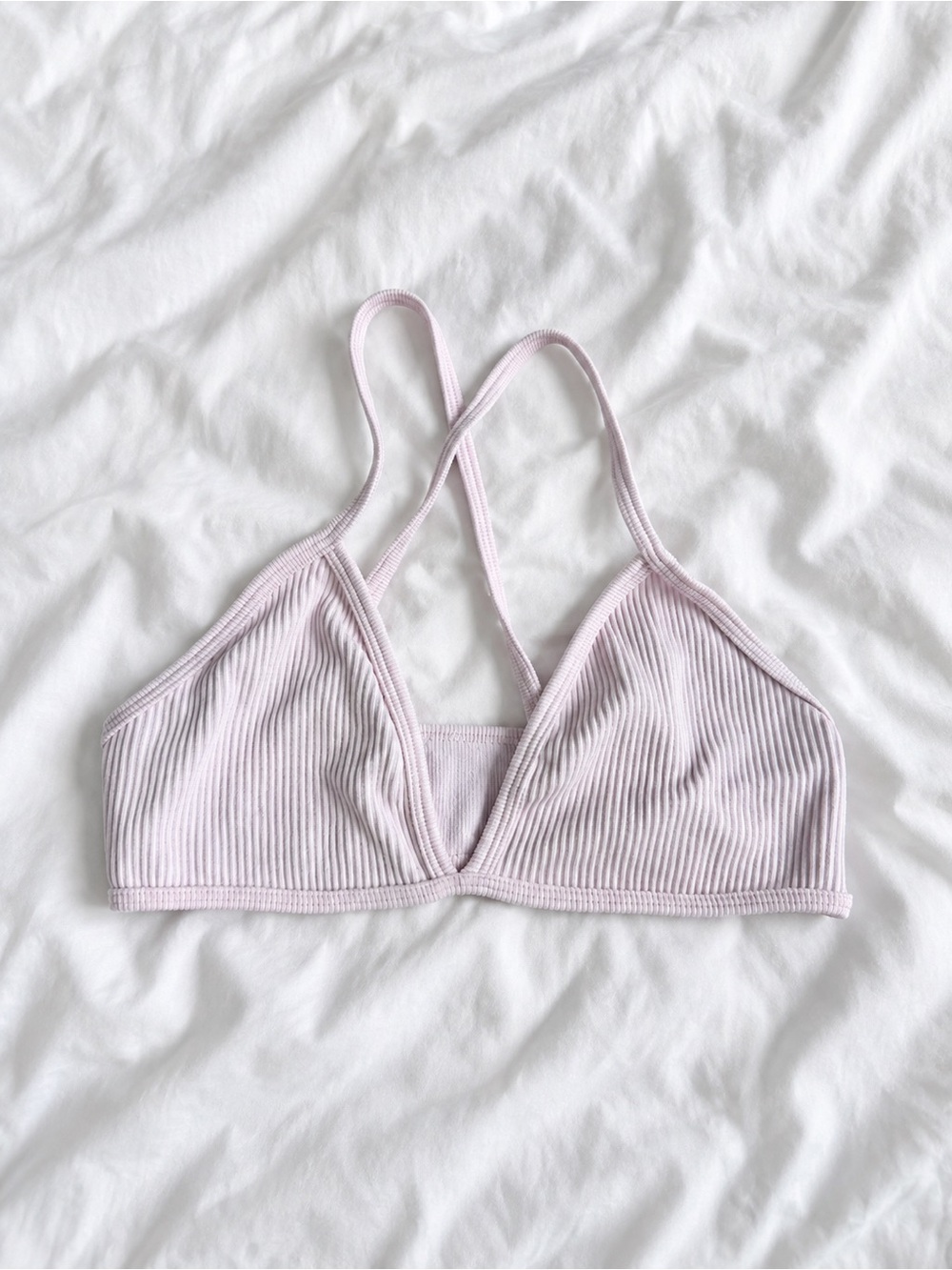 Urban Outfitters Lilac Ribbed Triangle Bralette